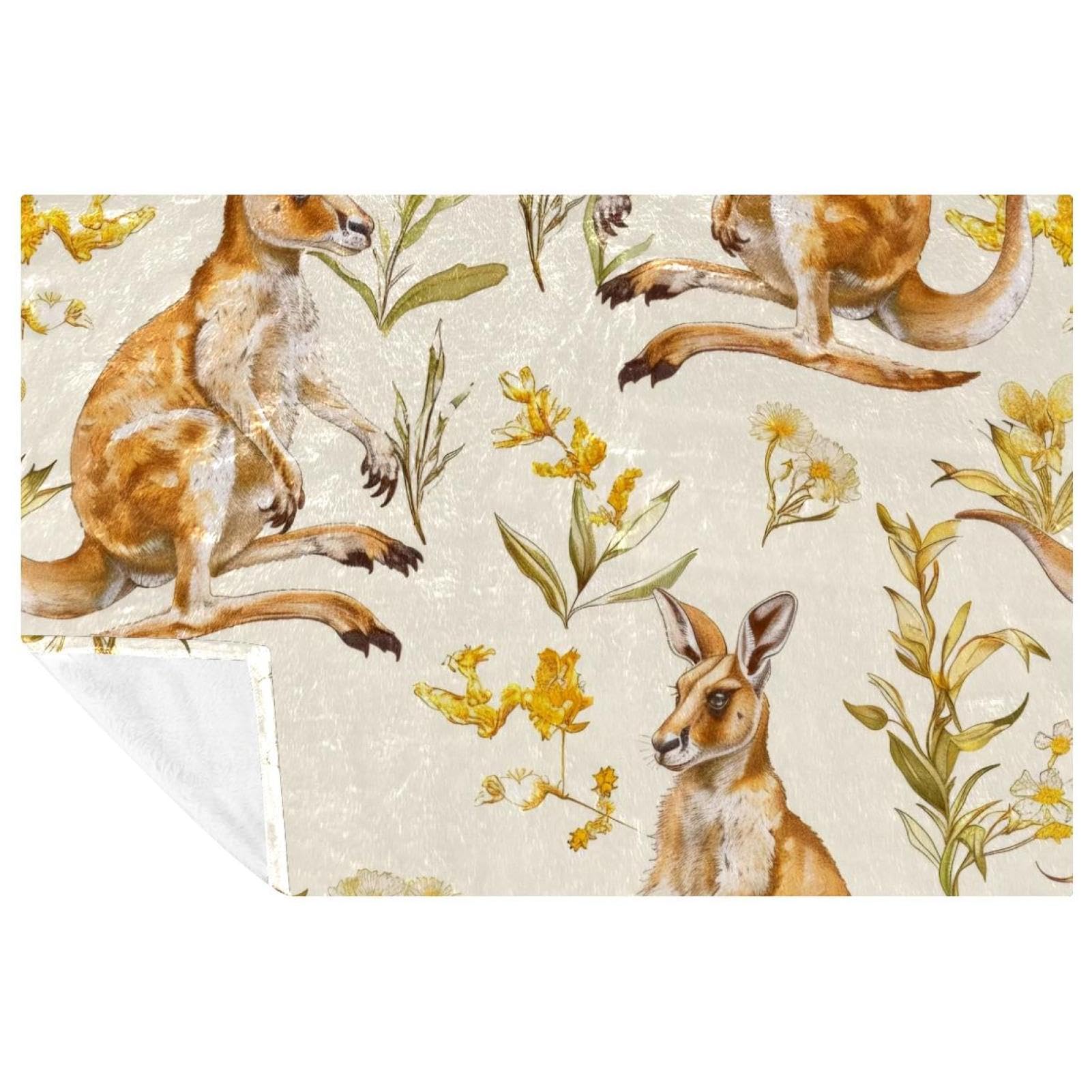 Plaid Kangourou chrysanthème anti-froid pour canapé et camping