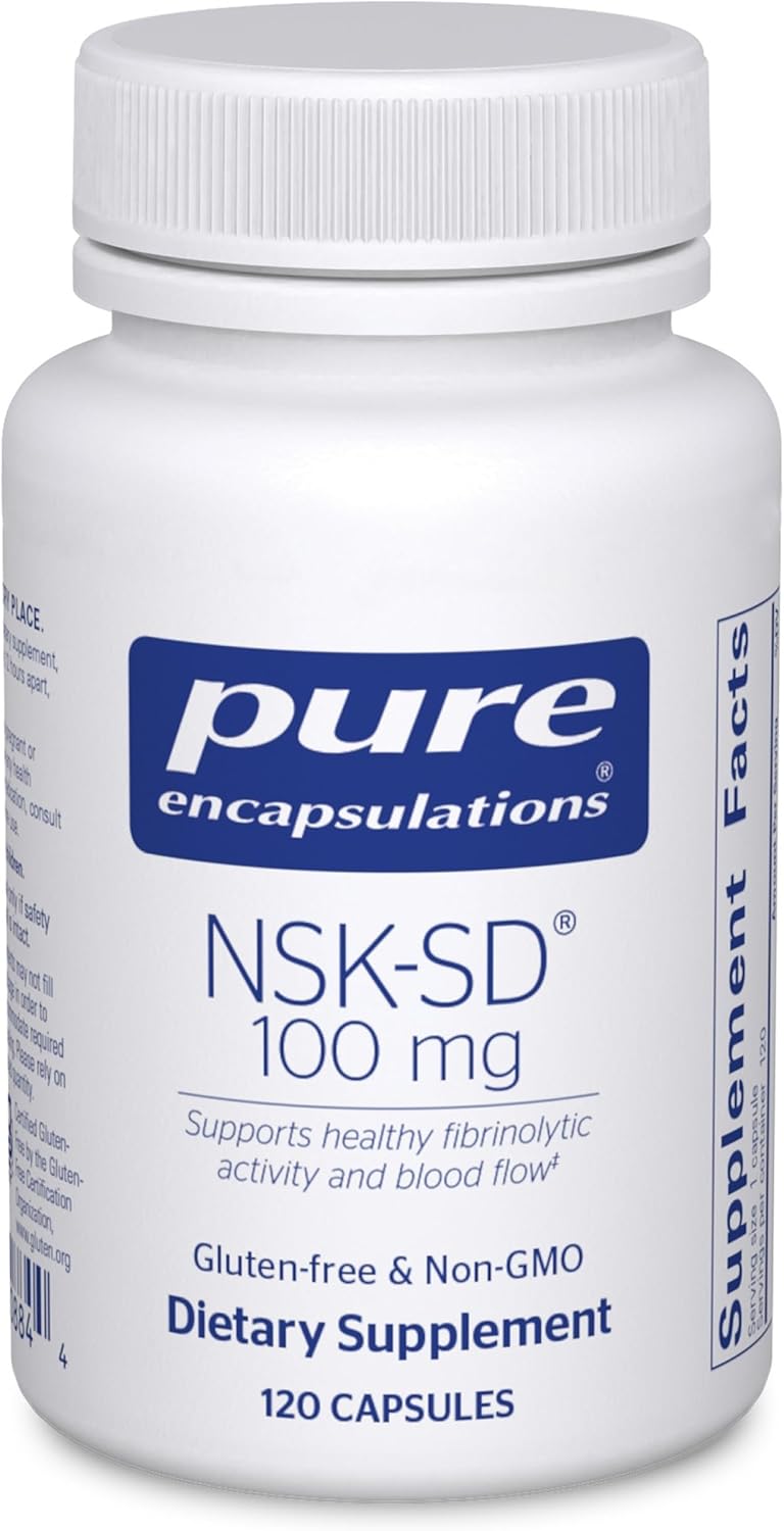 Pure Encapsulations NSK-SD – 100 mg Nattokinase – for Normal Blood Circulation – Supports Fibrinolytic Activity* – Gluten Free & Non-GMO – 120 Capsules Pure Encapsulations NSK-SD – 100 mg Nattokinase – for Normal Blood Circulation – Supports Fibrinolytic Activity* – Gluten Free & Non-GMO – 120 Capsules