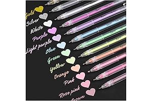 Fine Point Gel Pens for Black Paper Writing and Drawing (12-Pack)
