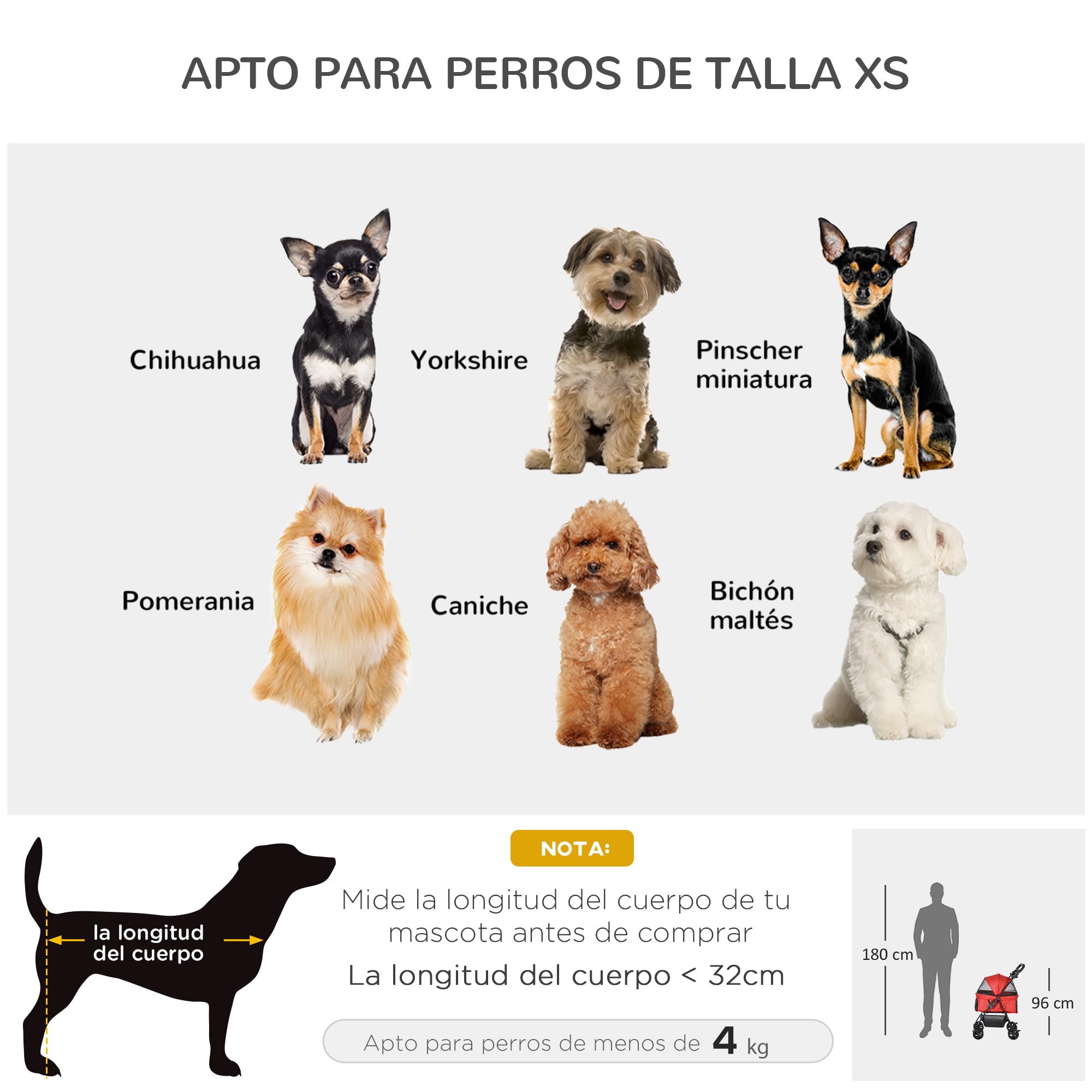 PawHut Cochecito para Perros Plegable Carrito para Perros Pequeños con Ruedas Universales Cesta de Almacenaje Correas de Seguridad y Ventana 67x45x96 cm Rojo