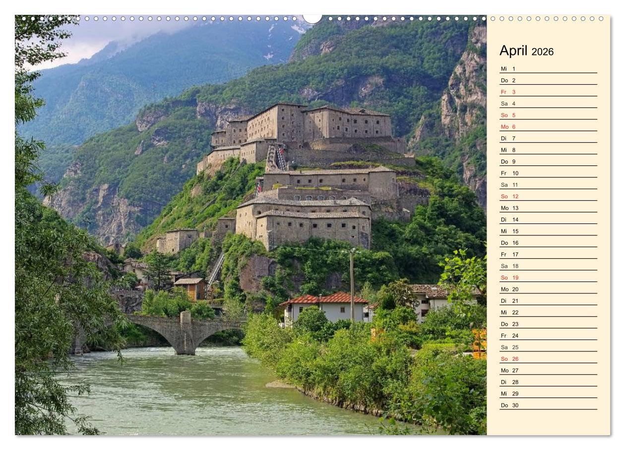 Burgen in Italien (hochwertiger Premium Wandkalender 2026 DIN A2 quer), Kunstdruck in Hochglanz: Einige der schönsten Festungen und Burgen Italiens (CALVENDO Orte)