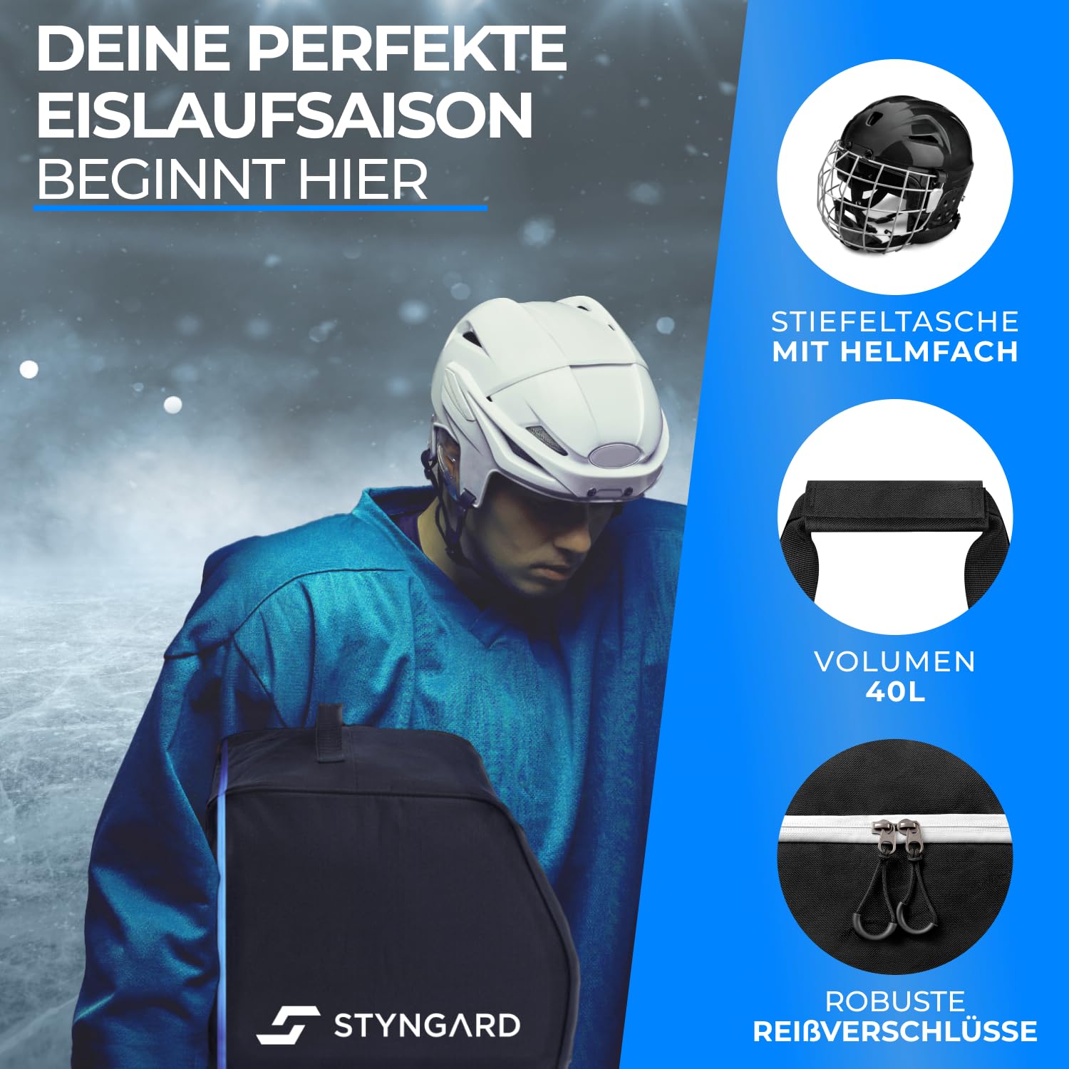 STYNGARD Schlittschuhe Damen & Herren Inliner Tasche - Inlineskates Tasche und Schlittschuhtasche für Eislaufschuhe aus robustem Material - Modell Ottawa