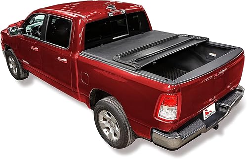 Miniatura 5 de LEER Plegable  Se adapta a Ford F-150 2004-2014 con caja de 5 pies 6 pulgadas  Cubierta suave de triple pliegue para caja de camioneta  Fácil de