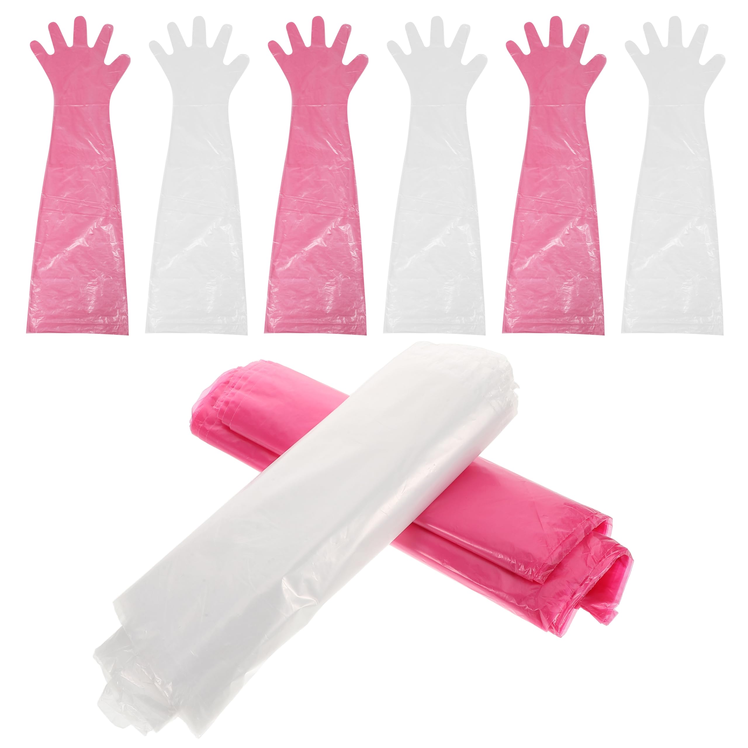 Anneome 100Pcs Disposable Veterinary Gloves Long Arm Elbow Gloves for Safe Handling Veterinary Care for Blood Sampling Vaccinations and Dressing Procedures