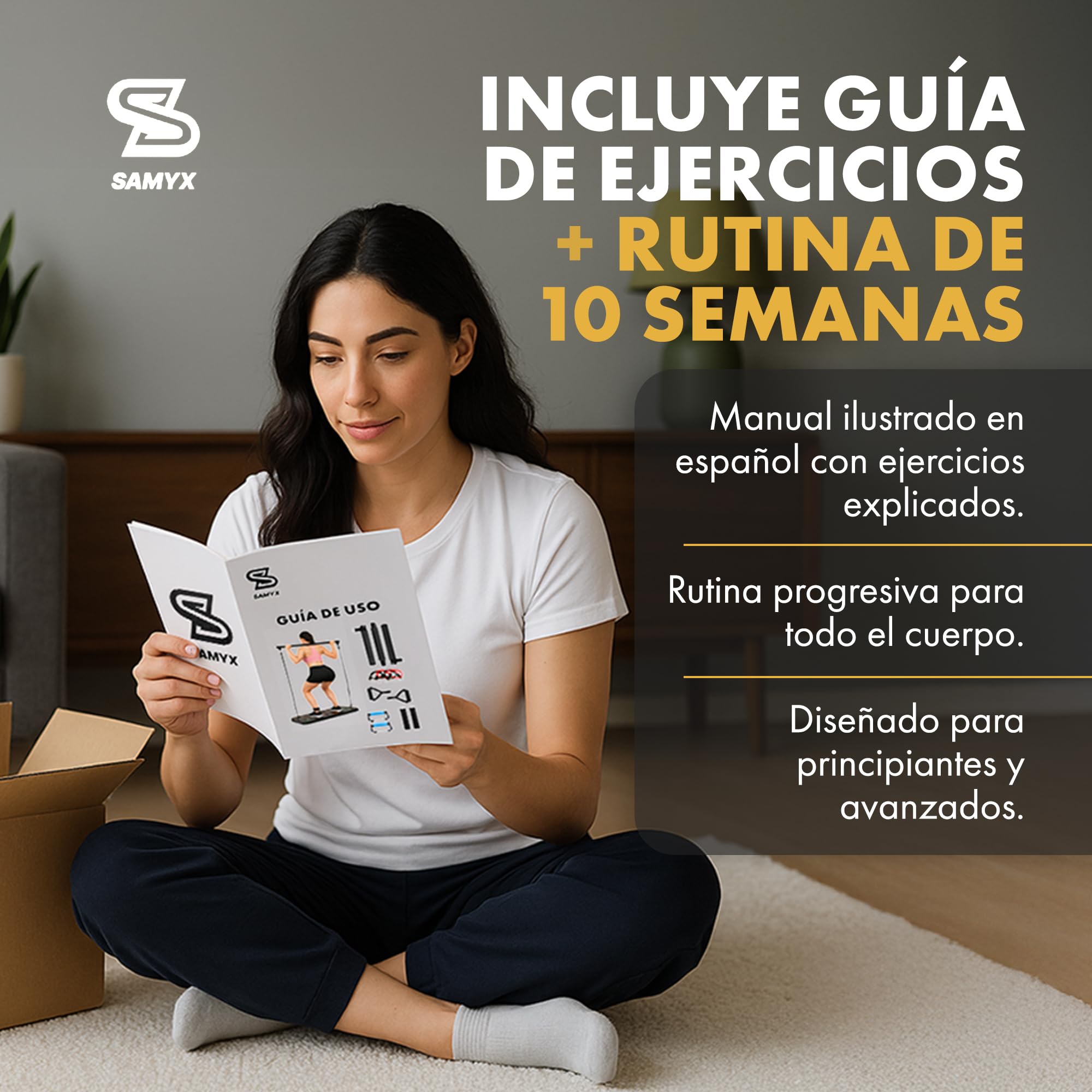 Tabla de Ejercicio en Casa - Tabla de Flexiones Calistenia Gym en Casa - Flexiones Push Up Abdominales Pilates - Ejercicio Multifuncional - Incluye Guia Ejercicios Instrucciones y Rutinas en Español