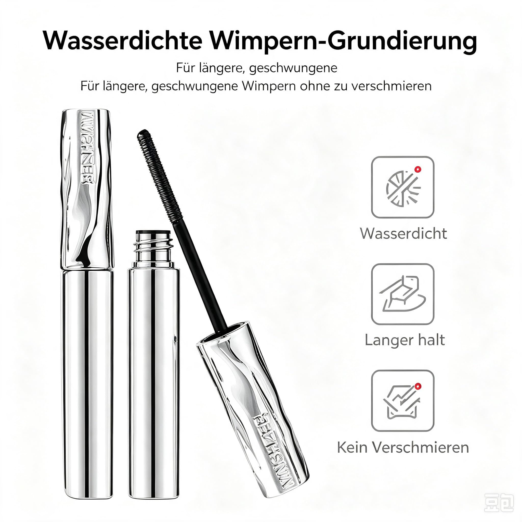 Cladory Wasserfeste Mascara für 4D Verlängerung & Volumen, Schwarz