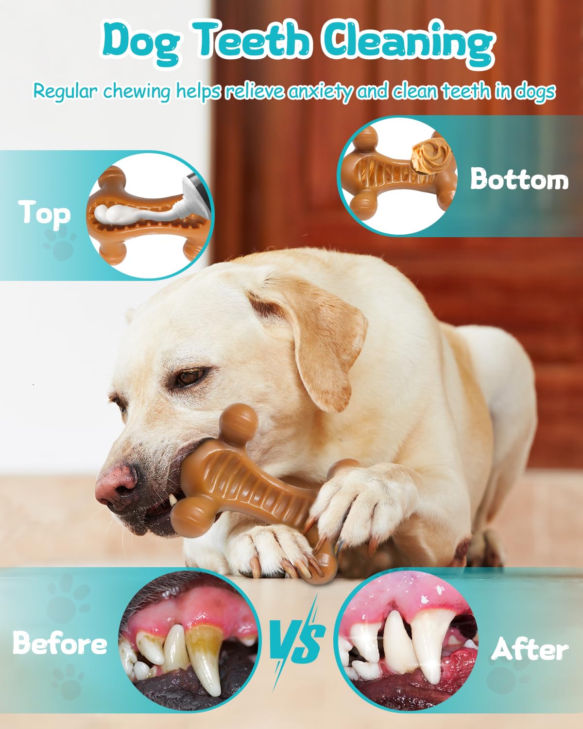 TONGKTAI Indestructible Dog Chew Toy for Aggressive Chewers Tough Nylon Bone with Bacon Flavour - Image 4