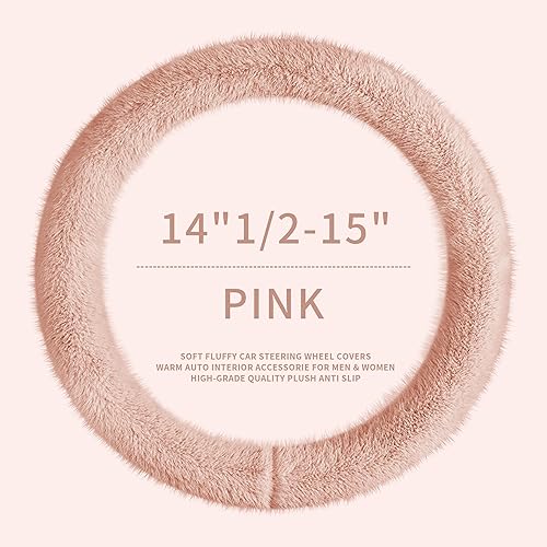 Miniatura 4 de Fundas mullidas para volante de invierno para mujer, cálida y esponjosa para sedán, SUV, súper suave y afelpada, funda para manija de automóvil para