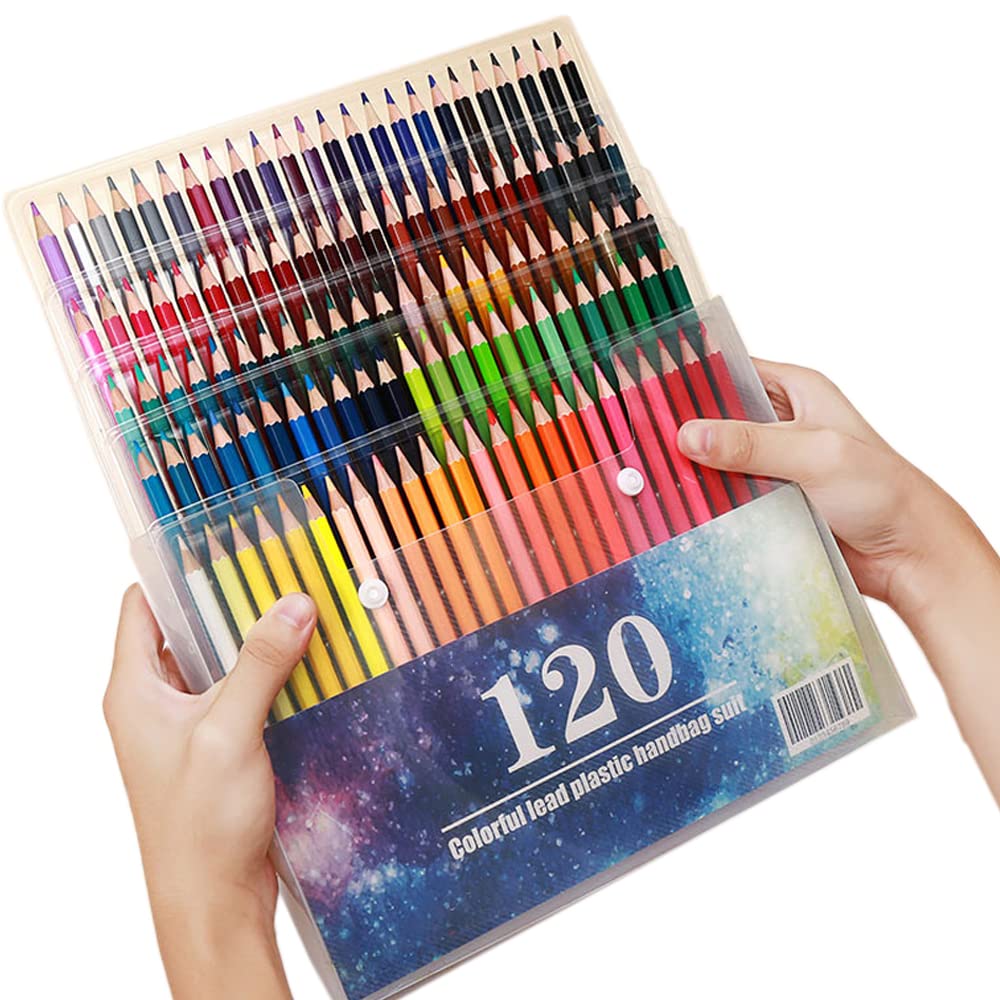 MEGICOT 120 Colored Pencils Set with Plastic-Case for Sketching, Painting Or Coloring Book, Coloring Pencils for Artists Professionals Beginners Kids