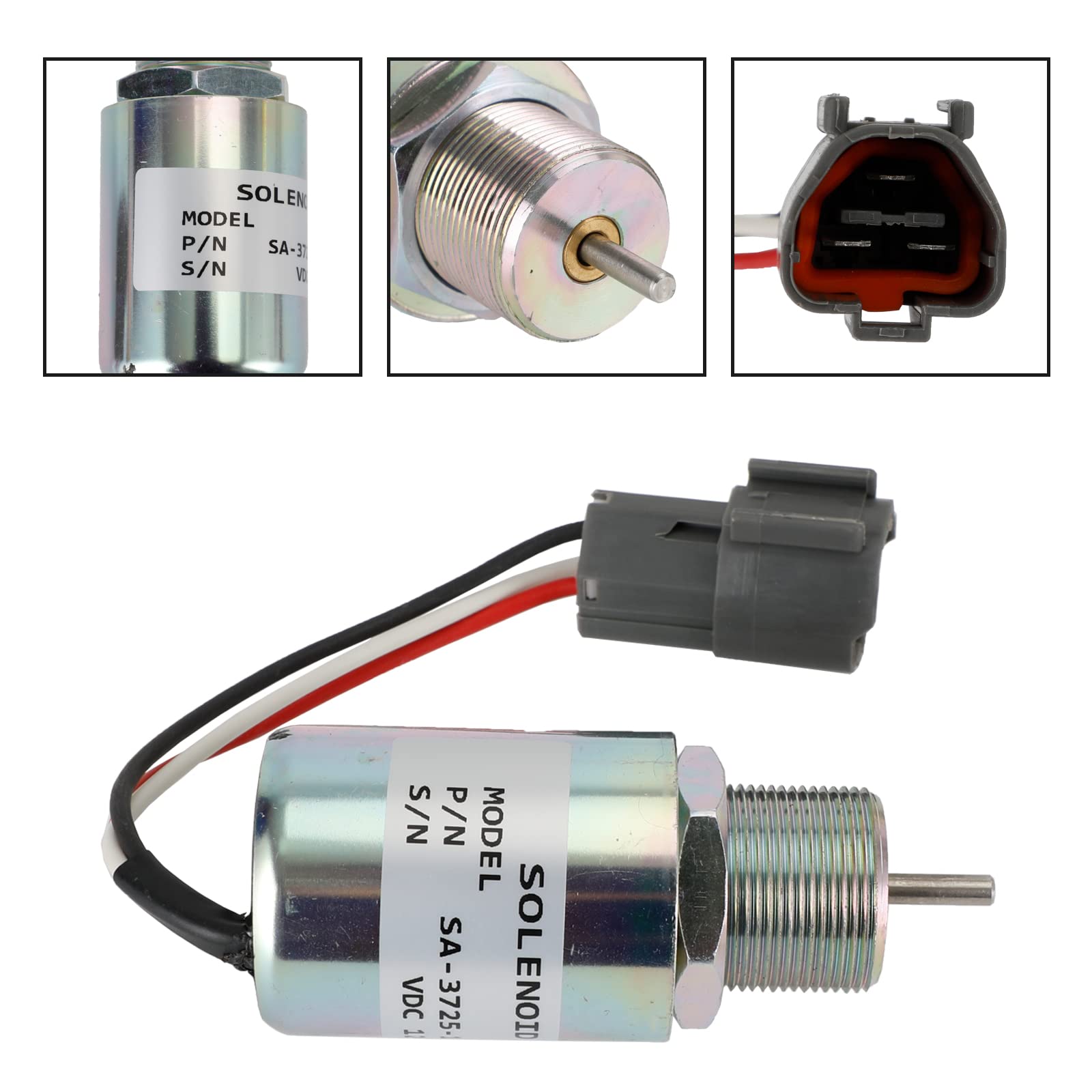 Topteng SA-3725 - Escavatore solenoide 12 V, 30A87-20400, Ricambio per Volvo Excavator: EC13B EC15B EC25B EC30 EC35, per Mitsubishi Engine: L3E S3L S4L, per Mahindra Max Tractor: 24 26 28