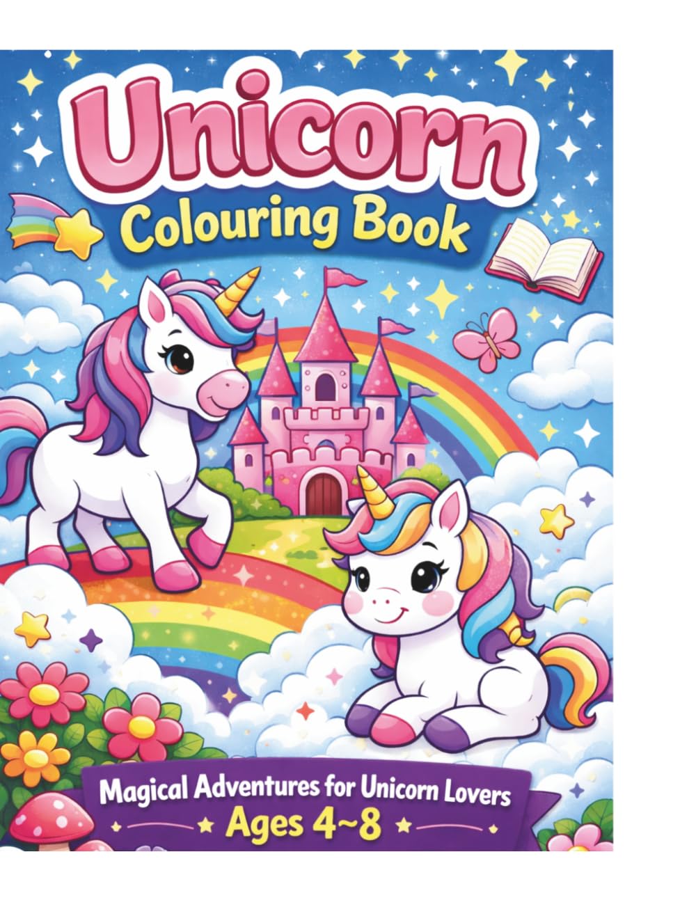 Unicorn Colouring Book for Kids: Easy and Fun Unicorn Drawings (Ages 4-8)