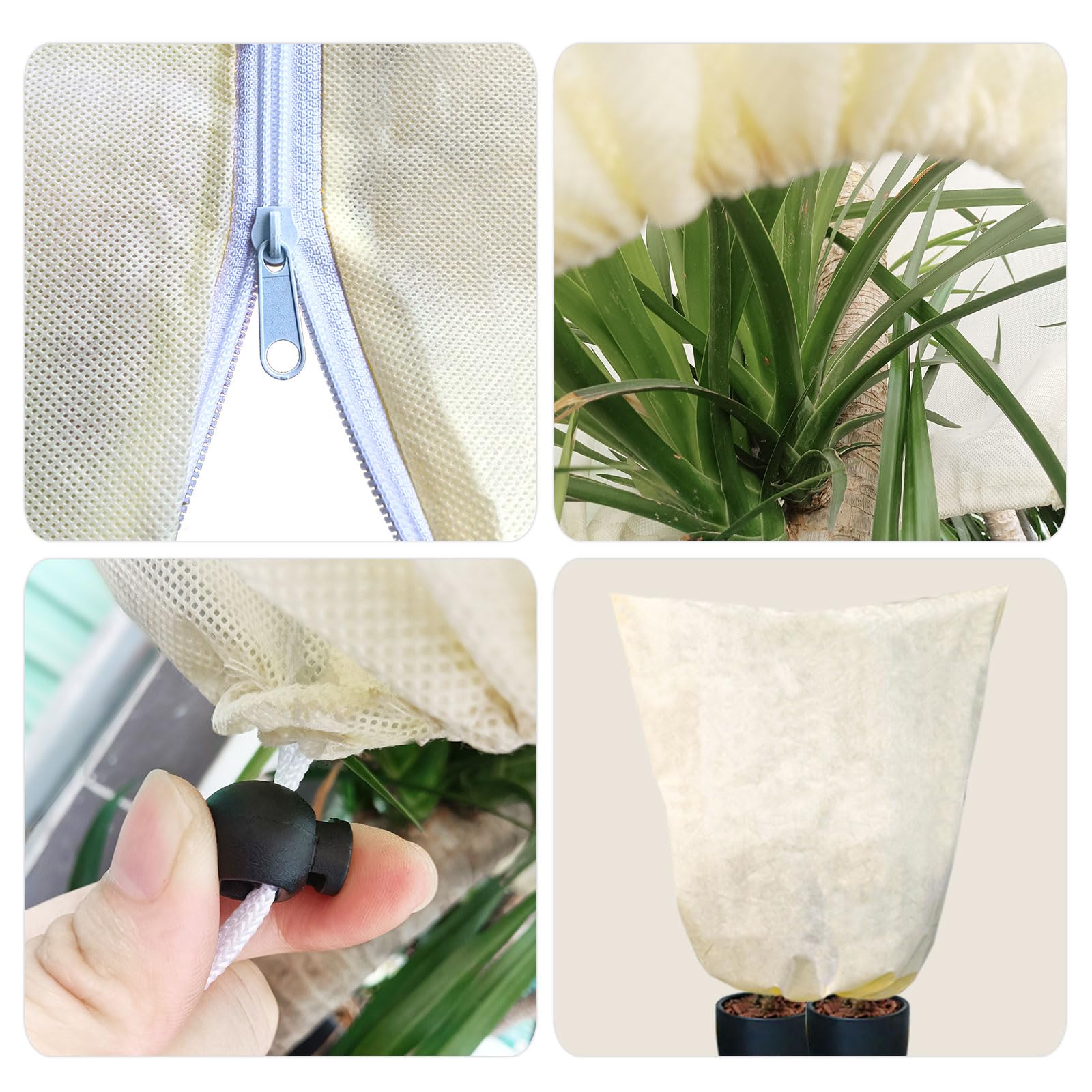 Protection Hivernale Pour Plantes, Sac De Protection Des Plantes Pour Plantes En Pot 240 X 200 Cm Avec Cordon De Serrage Et Disque De Paillis De Noix De Coco 59455937