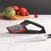 Vista 5 de Cangshan SHARK Series 1026818 - Afilador de cuchillos de 4 etapas, color rojo