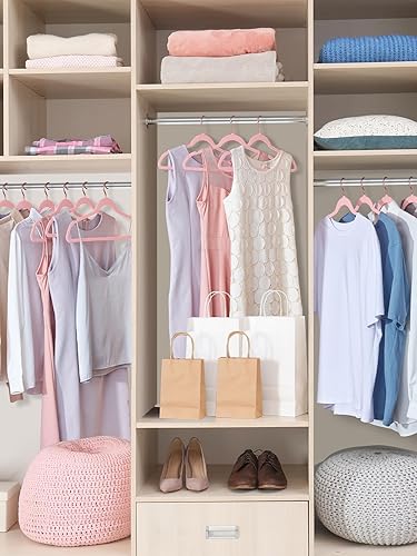 Miniatura 9 de Smartor Paquete de 100 perchas de terciopelo de fieltro flocado antideslizantes, lo suficientemente resistentes como perchas para abrigos, trajes,