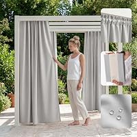 ROOM99 Tenda per esterni con nastro arricciato, 155 x 220 cm di larghezza x altezza