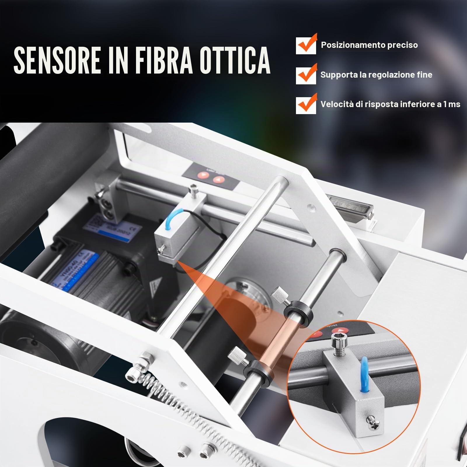 VEVOR Etichettatrice Semiautomatica per Bottiglia Rotonda, 20-50Pezzi/min, Applicatore di Etichette, Etichettatrice Regolabile Adatta per Bottiglie Larghezza Etichetta tra 13-150mm Lunghezza 25-300mm