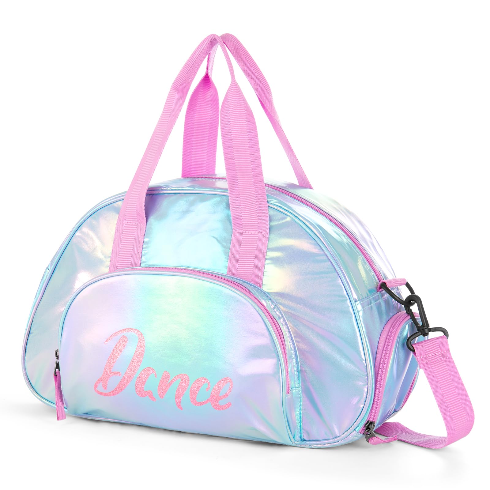Choco Mocha Girls Dance Bag Toddler Ballet Bag for Girls Kids Dance & Gym Bag with Shoe Compartment, Dazzle Blue