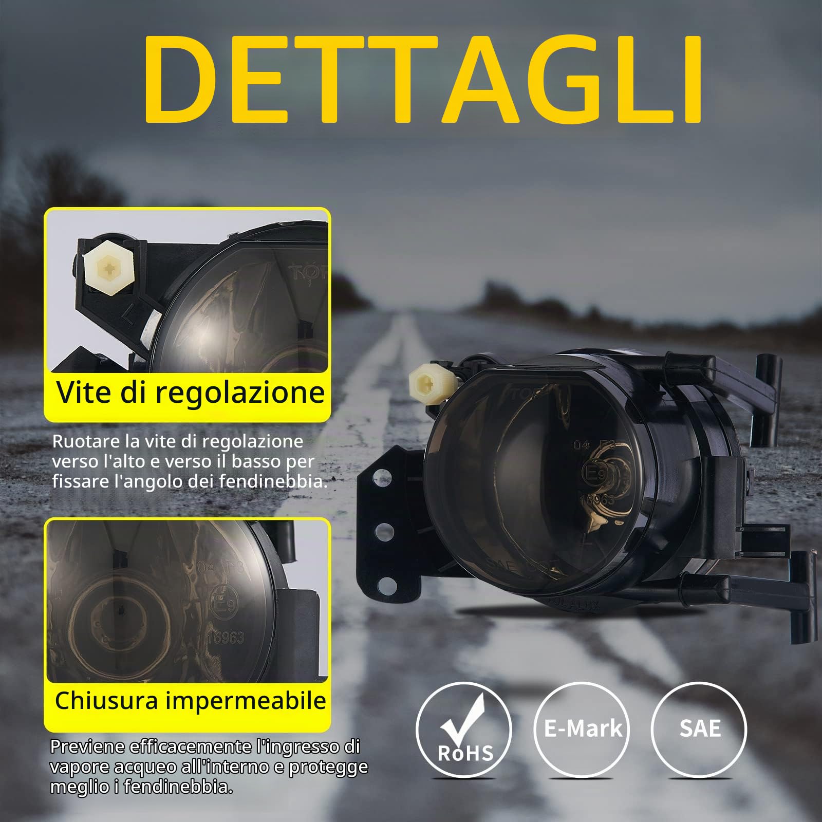 Set di Fendinebbia Anteriori per BMW E90 E91 E46 E60 E61 E63 E64 E83 M-Tech X3 Serie 3 5 6 Bj.2003-2012 HB4 fendinebbia paraurti Anteriore Auto grigio