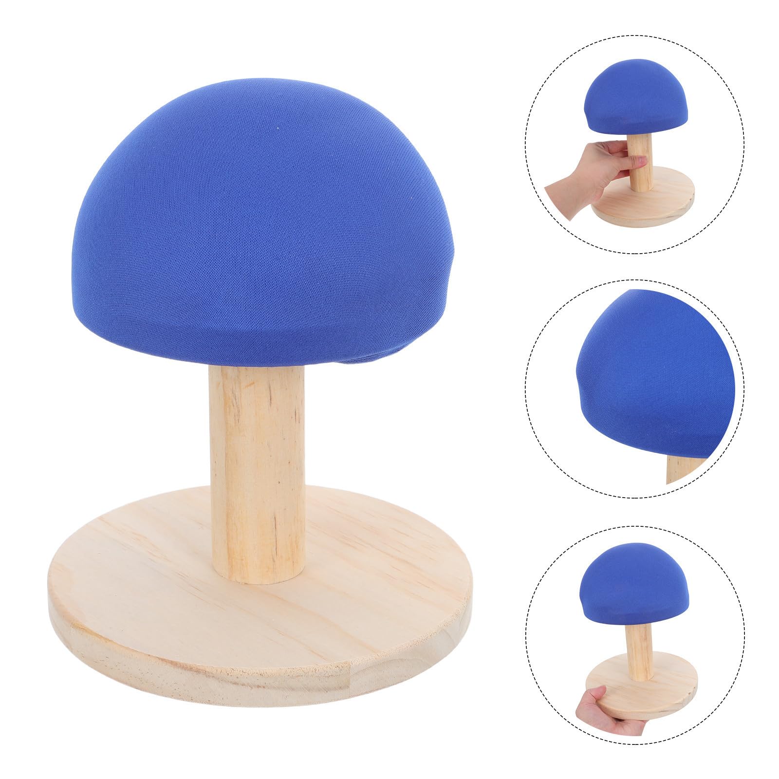 Tabla Compacta y Resistente al Calor Redonda Funda Azul de Planchar de Madera para Ropa y Cuellos, Adecuado para Uso en Viajes y Costura