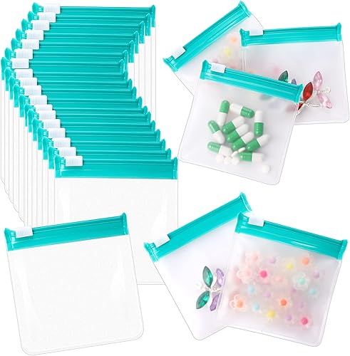 24 paquetes de pastillas de viaje, bolsas de pastillas, reutilizables, con cremallera, juego de bolsas de medicina de plástico transparente