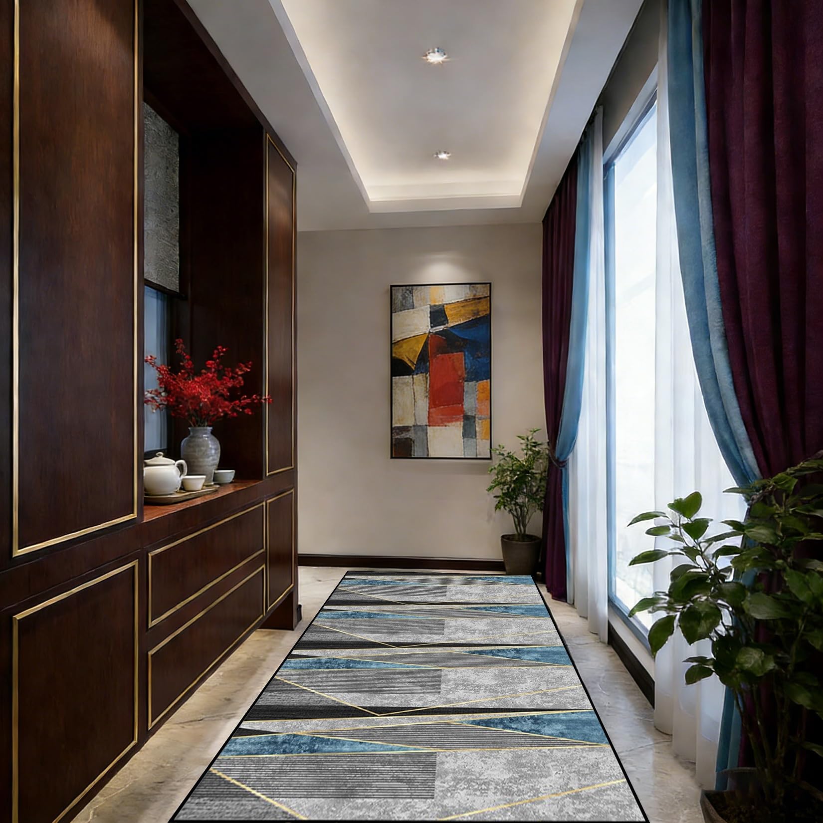 Tapis de cuisine antidérapant et lavable pour un couloir chaleureux