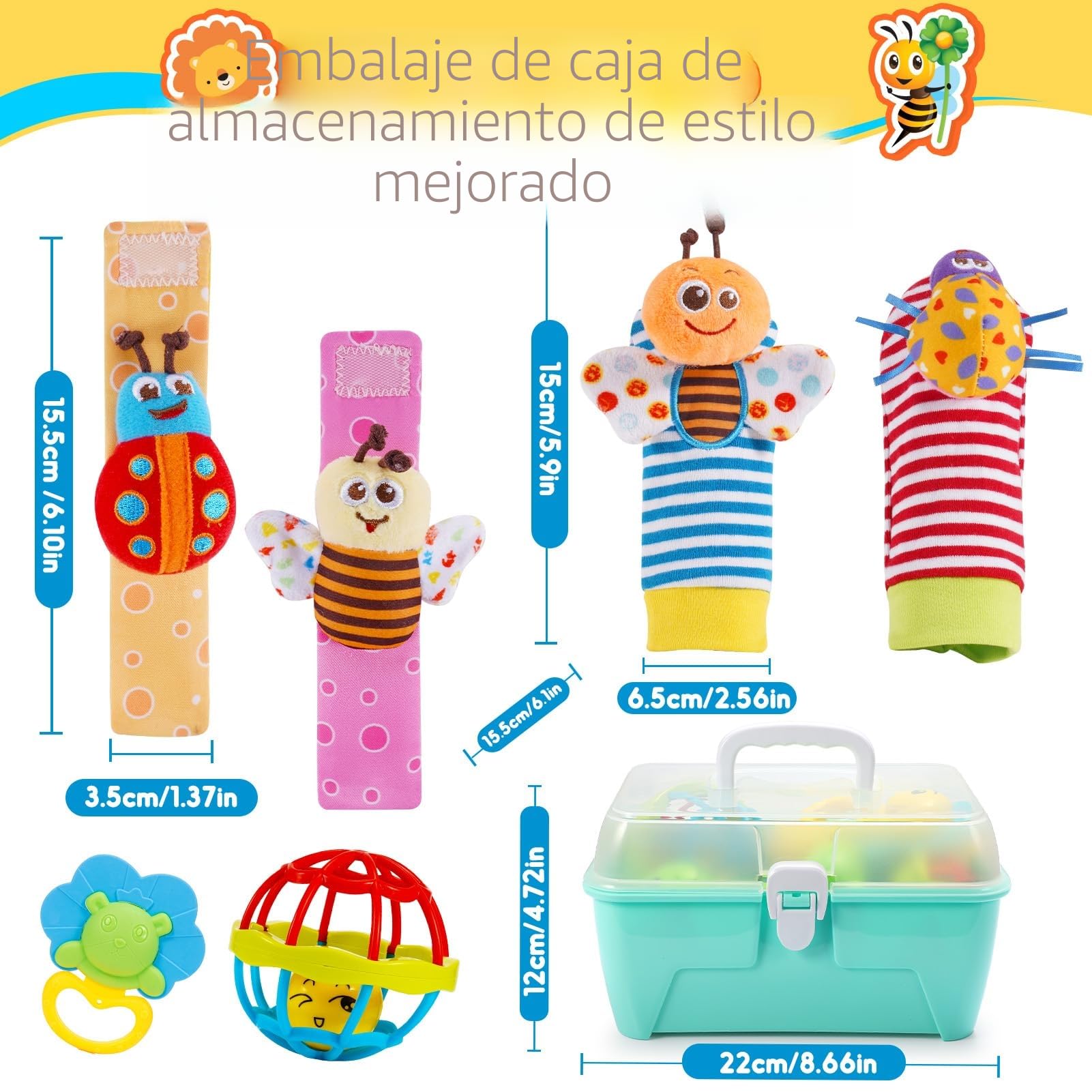 Juguetes Bebes 0 6 8 12 Meses, Sonajeros Bebes 0-18 Meses Juguetes Sonajero Calcetines y Muñequeras para Bebé 0-12 Meses Regalo Bebe Recien Nacido 0-12 Meses Niños Montessori Bebe 0-6-12 meses