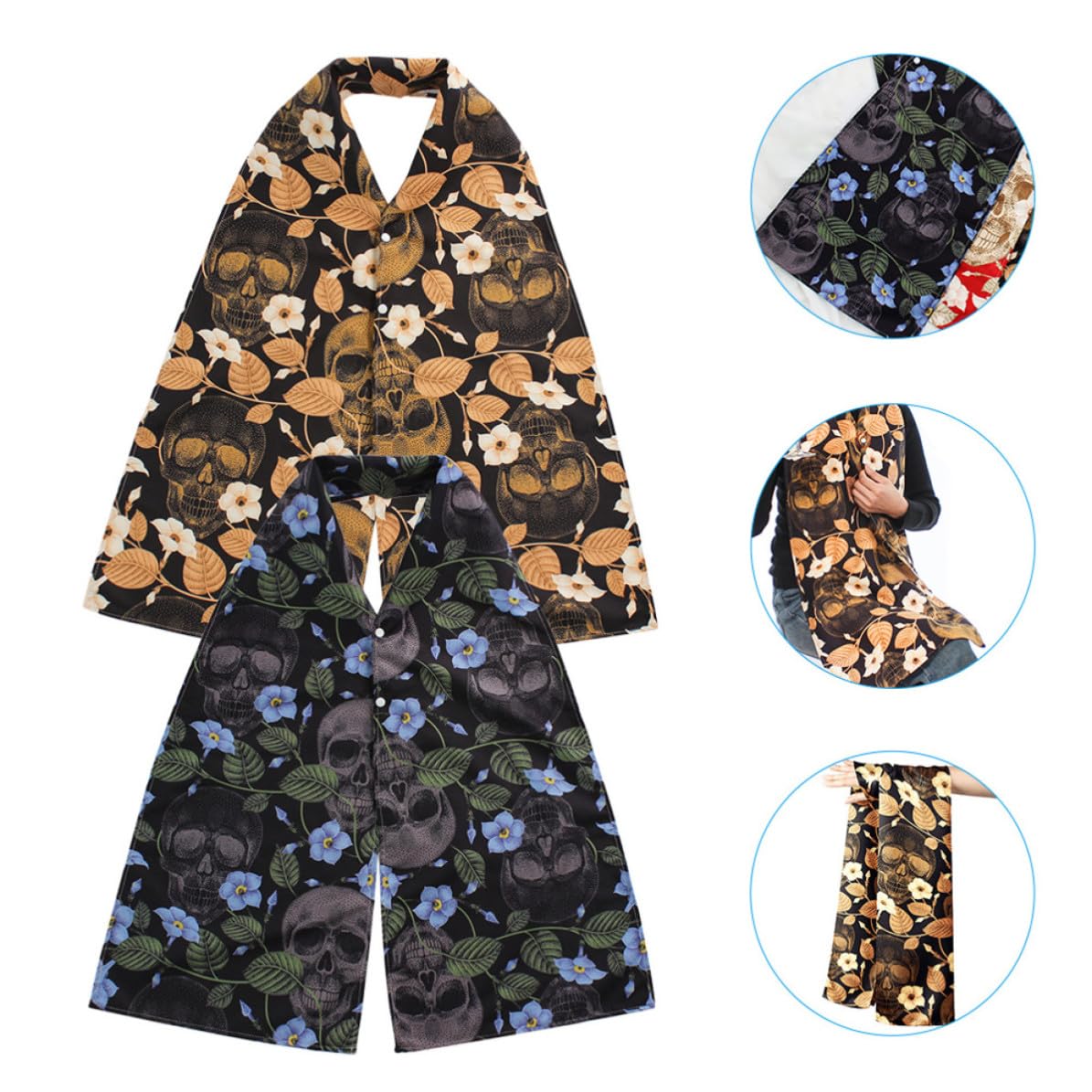 OSALADI 10 Pièces Bavoir Adulte Écharpe de Table en Polyester Fermeture Pression et Couverture Complète, Bavoir Réutilisable pour Personnes Âgées et Repas en Toute Élégance