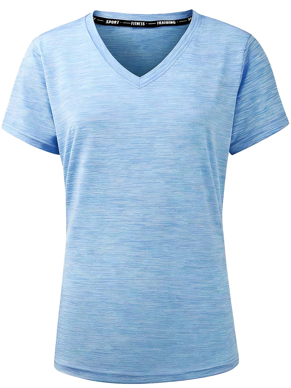 Peakwell Damen V-Ausschnitt Sportshirt Atmungsaktiv T-Shirts Top Kurzarm Funktionsshirts Sport Oberteile
