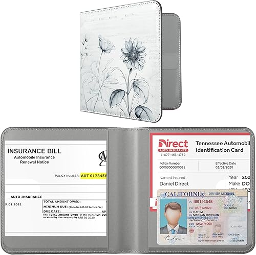 Miniatura 24 de CoBak - Estuche para registro y seguro del auto, organizador para la guantera o compartimento del auto o camión, ideal para documentos esenciales