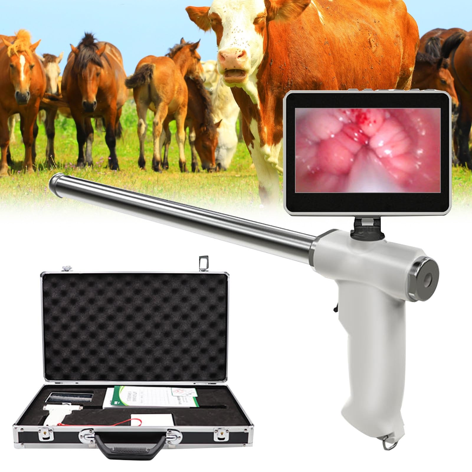 Artificial Insemination Equipment For Cattle Visual Cattle/Horses/Sheep/Goat  Artificial Insemination AI Gun Kit,Cow Veterinary Breeding Kit,Visual  Endoscope Breeding Kit,with 15MP Camera Adjtable Screen For Farm &  Ranch,sheep Cattle Ai Equipment