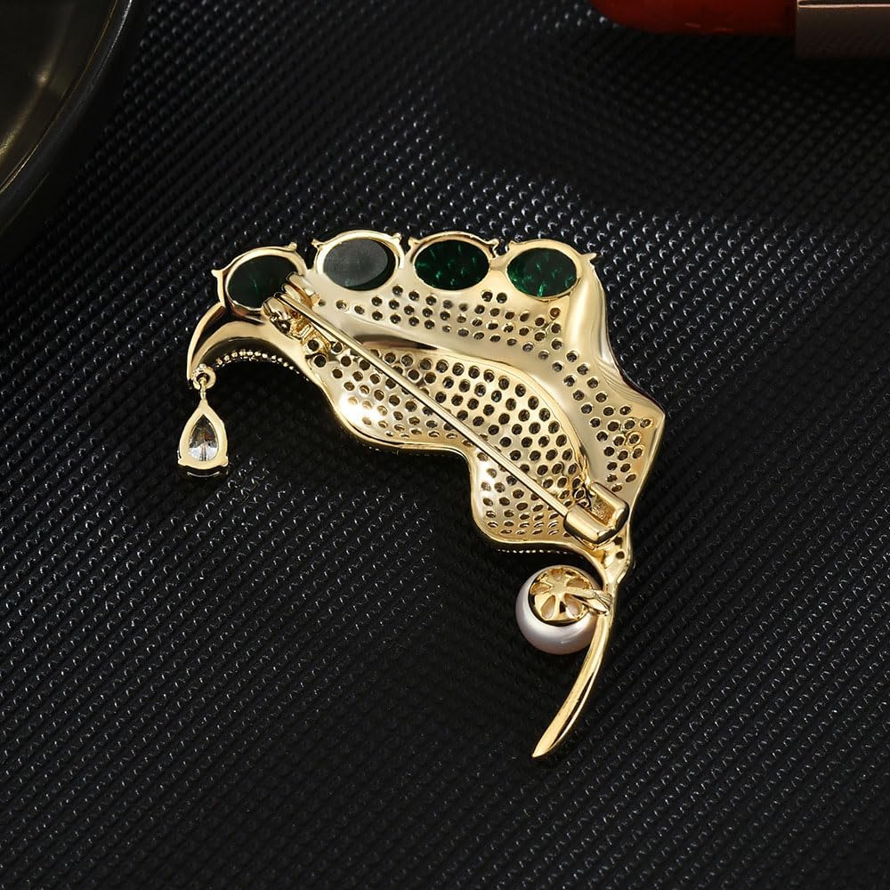 NONNYL Elegant South Sea Golden Pearl Brooch Pins Costume Jewelry For Women Fashion Christmas Gifts Wife Mom Girlfriend, Anniversary Birthday Fine Jewelry Gifts for Her NO2246