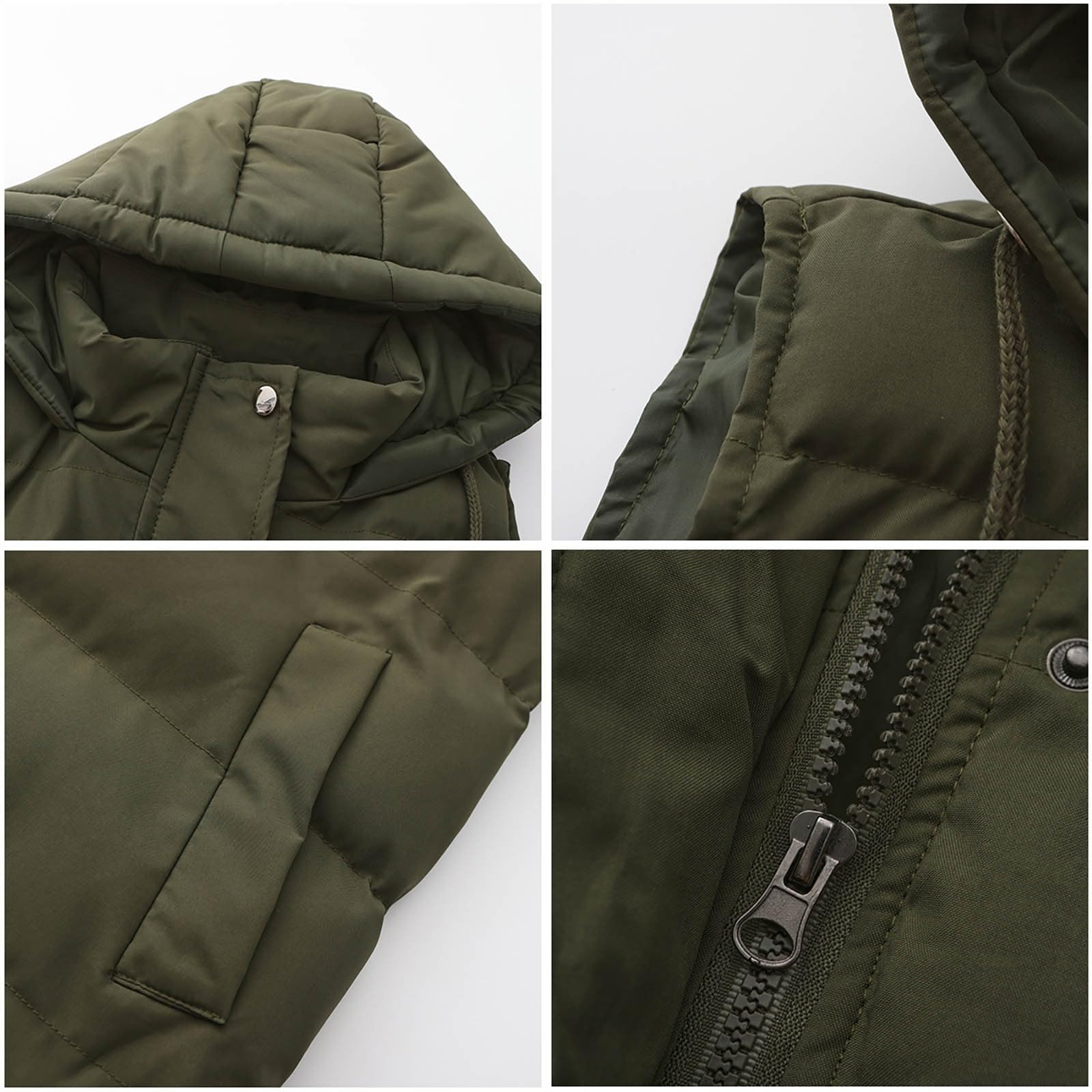 Genérico Chaleco Mujer Largo Invierno,Abrigo sin manga Otoño Invierno con capucha de gran tamaño Mangas plumón Chaqueta Acolchado Plumífero Ultralight