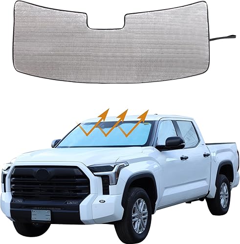 Parasol para parabrisas delantero de automóvil compatible con Toyota TundraSequoia 2022-2024, parasol plegable reflectante para rayos UV y disponible en Yaxa Mexico