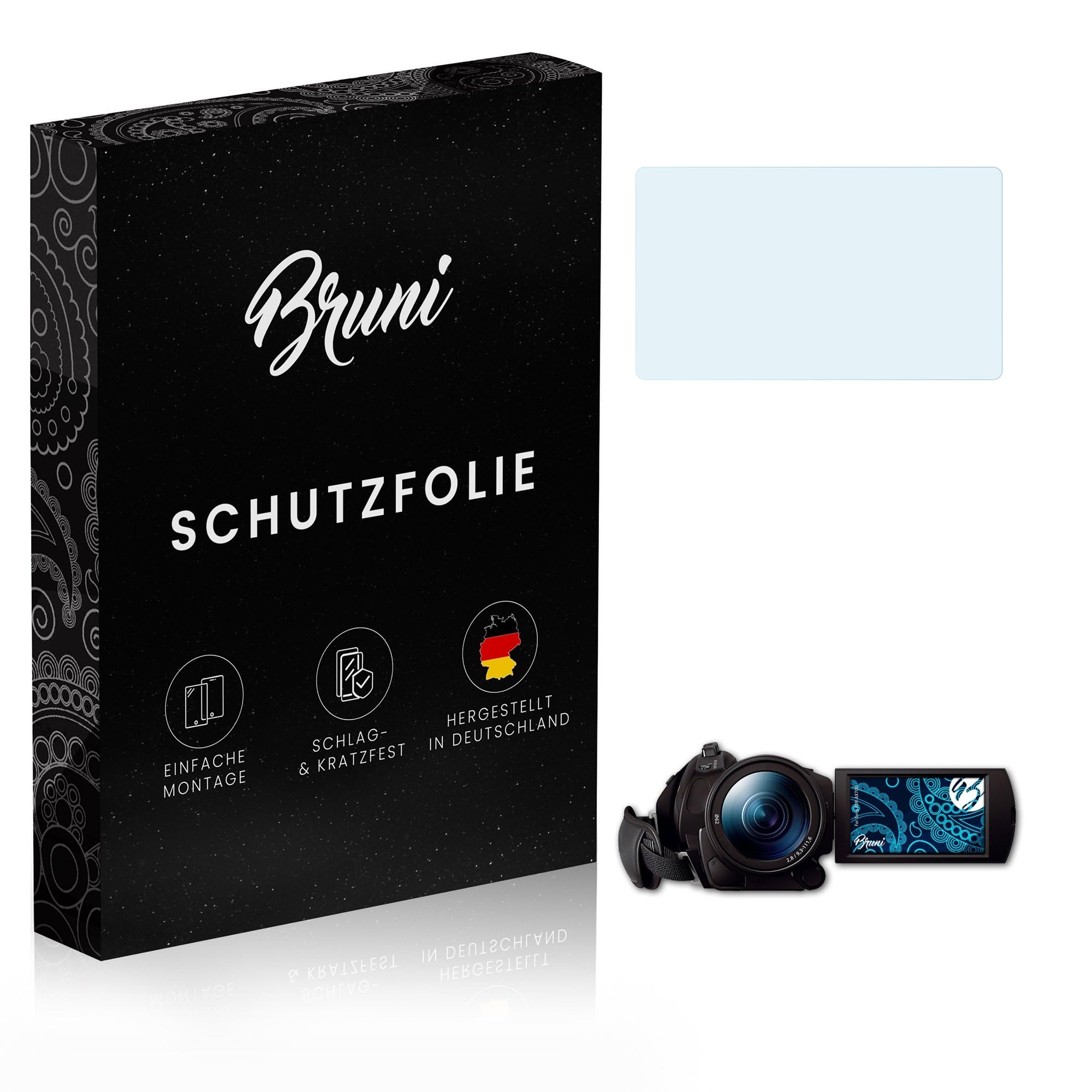 Bruni Screen Protector compatible with Sony FDR-AX700 Protector Film, crystal clear Protective Film (2X)