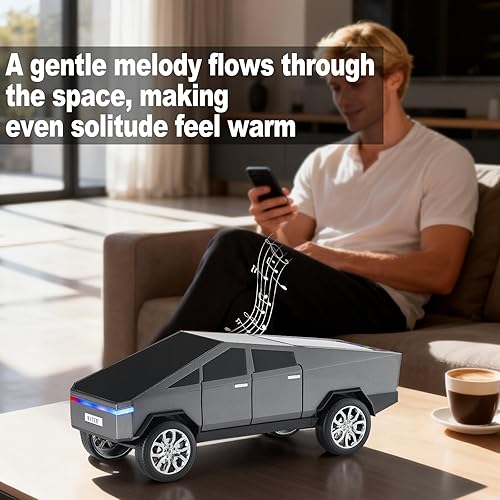 Miniatura 7 de Altavoz Bluetooth con reproducción de camión de estilo futuro con pantalla LED, TWS estéreo, FM, reproducción USBTF, faros LED, micrófono, regalo