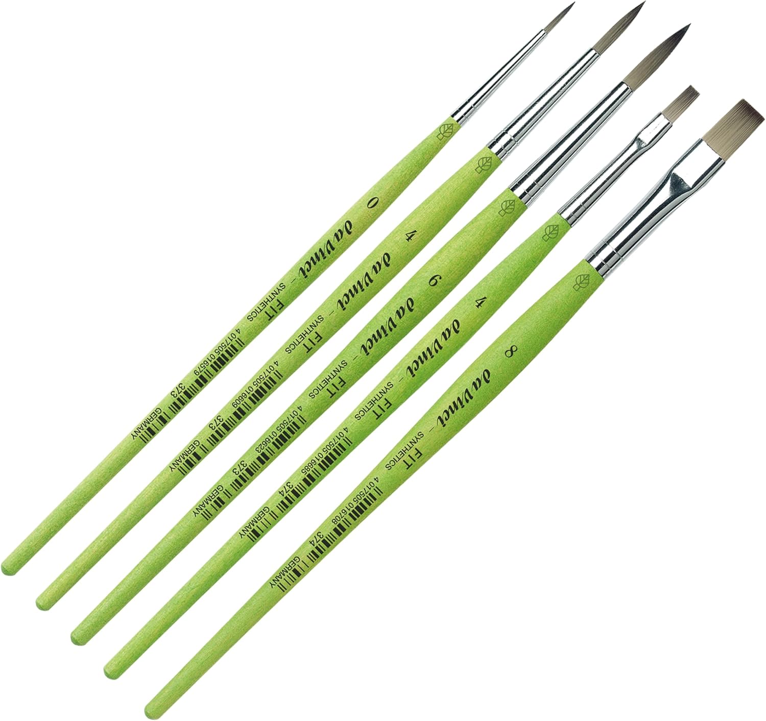 da Vinci, FIT BORSTE Synthetic Set with Cotton Bag, Series 4069, Short, Acrylic, Oil, for Ceramics, Paper, Hobby & School, Made in Germany, Size 0, 4, 6, 4, 8