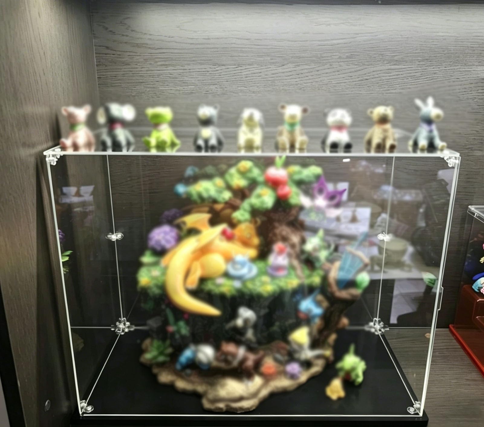 Akrylowa Gablota Plastikowe Pudełko Ekspozycyjne o Długości 10 15 25 35 40 50Cm, z Drzwiczkami, Wodoodporna, Prostokątna Gablota Dioramę Zabawek, Szeroka, Pyłoszczelna(30x30xH15cm/12x12x6in)