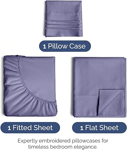 Vista 1707 de Juego de sábanas de 4 piezas tamaño king, extrasuaves, transpirables y refrescantes con esquinas profundas, sábanas de fácil ajuste y sin arrugas