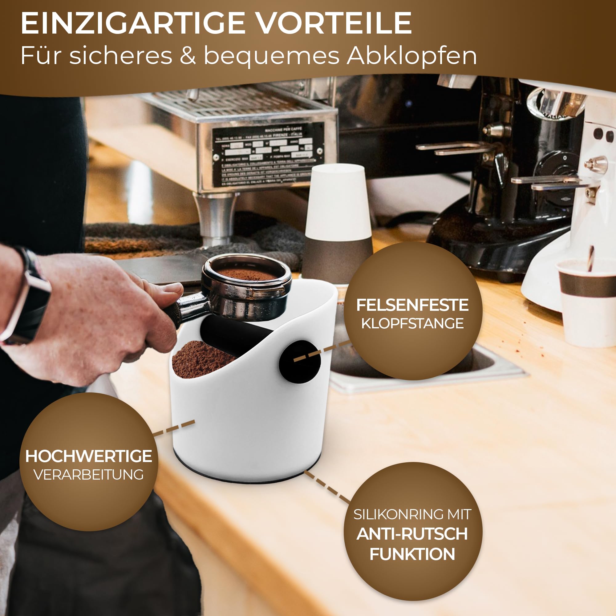 Abklopfbehälter für Siebträger,Kaffeesatz Abschlagbehälter