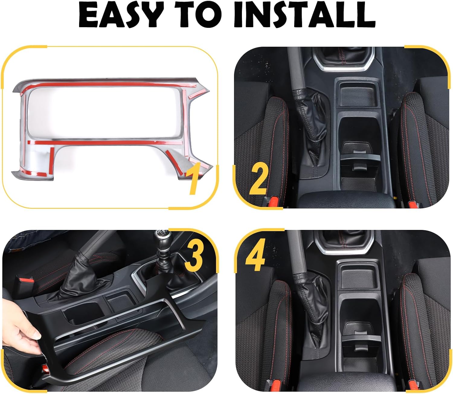 Gear Shift Panel Trim Cover Compatible with Subaru WRX 2022 2023,Car Gear Shifter Console Anti-Scratch Panel Frame Decorative Sticker Protection Cover Accessories (Handbrake frame-matte black)