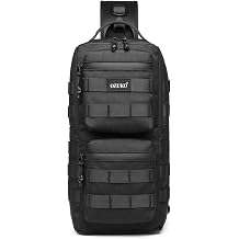 OZUKO Sling Bag for Men, Crossbody Sling Backpack, Water Resistant Tactical Casual Shoulder Bag, Compact Daypack for Travel Hiking Outdoor EDC Daily Commute