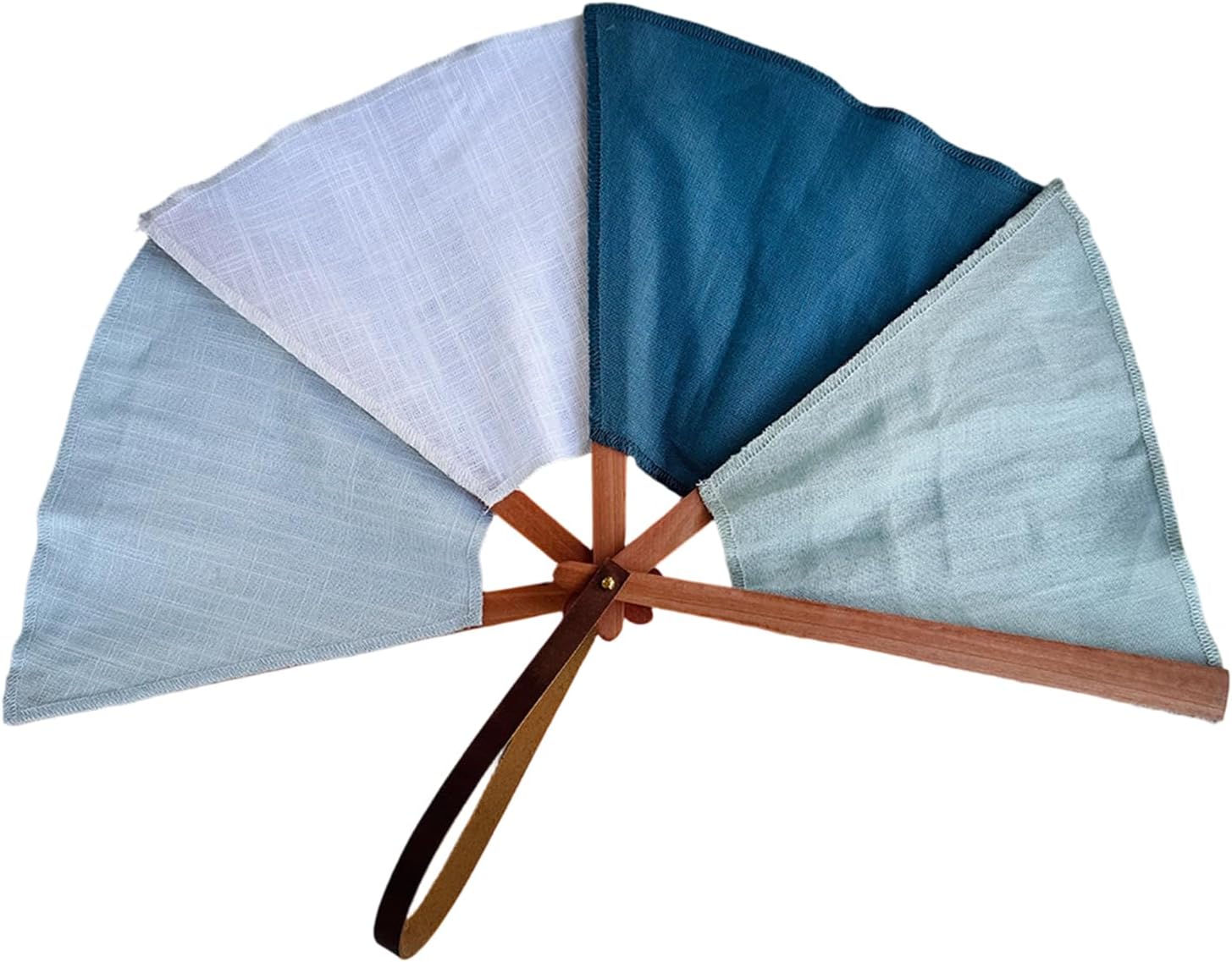 Wooden Handheld Fan with Natural Linen Artistic Wooden Folding Fan Multple Size for Daily Use & Event Cotton Fabric Folding