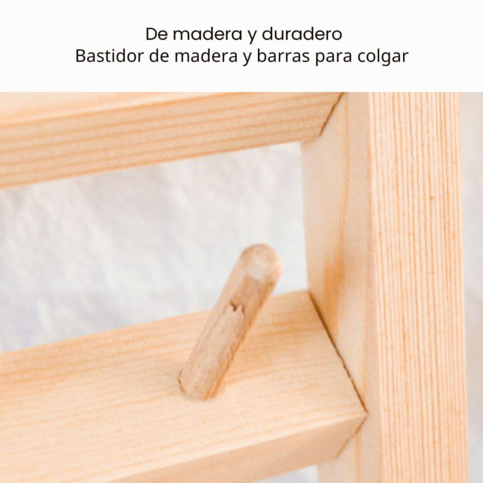 Soporte de Hilo de Madera para 48 Carretes, Bastidores de Hilo Grandes de Bricolaje de 17 Pulgadas, Organizador de Almacenamiento de Hilo de Montaje en Pared para Costura,