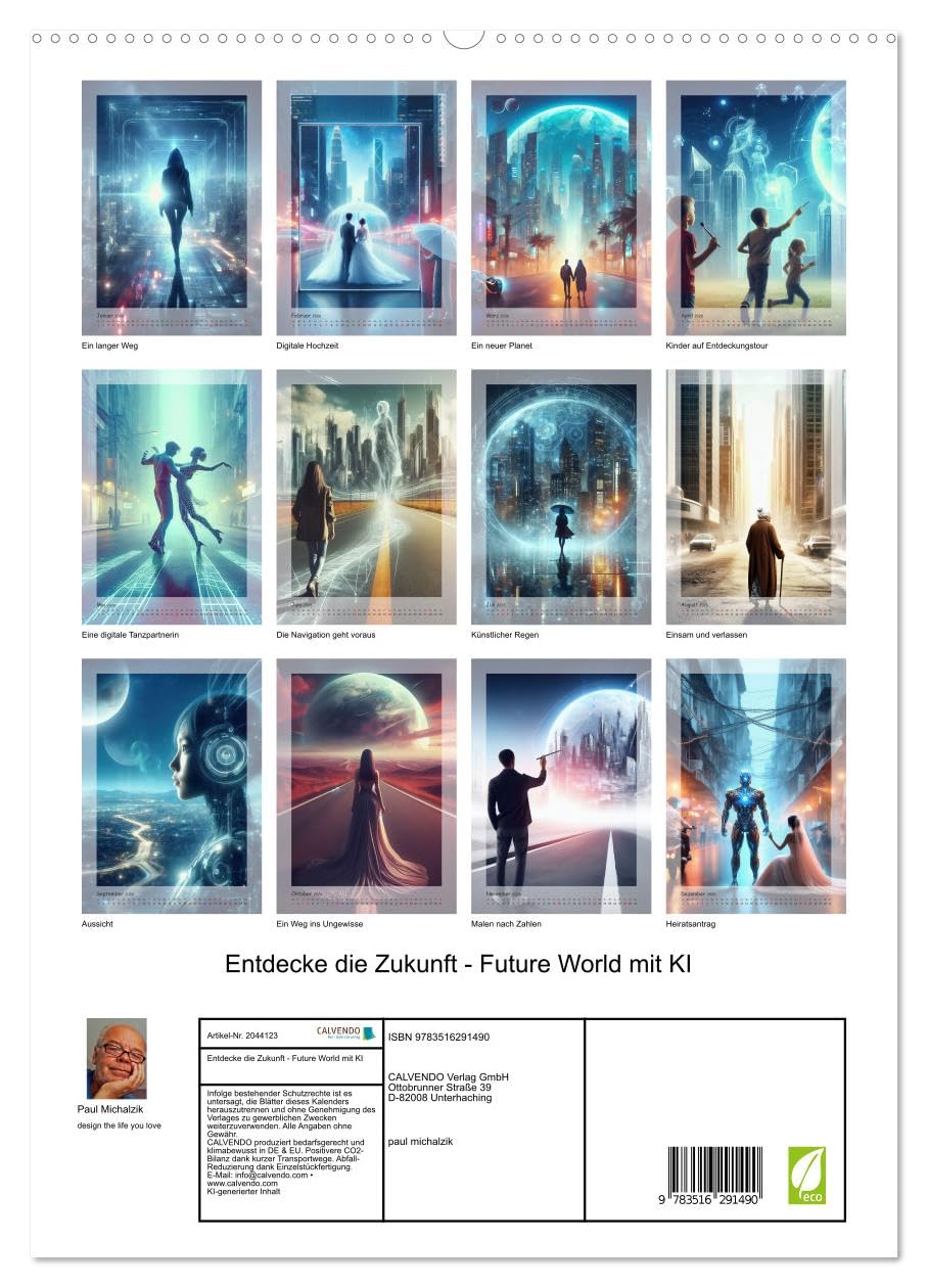 Entdecke die Zukunft - Future World mit KI (hochwertiger Premium Wandkalender 2026 DIN A2 hoch), Kunstdruck in Hochglanz