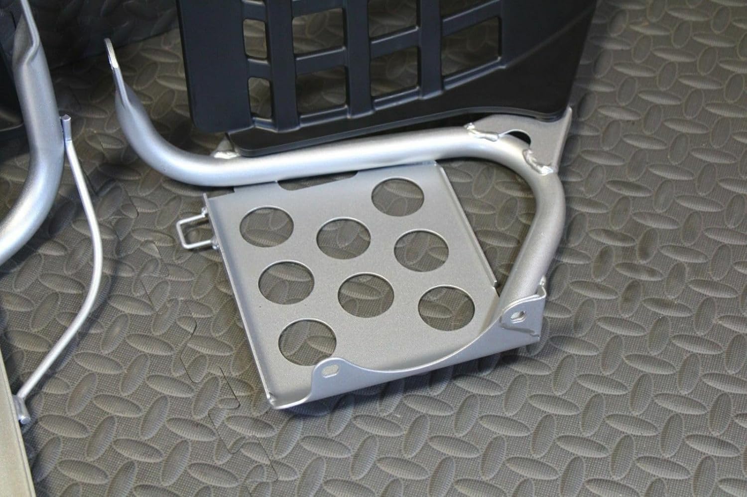 Silver Heel Guards footrest fits Yamaha Banshee left + right nerf bars plastic