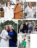 Vista 45 de BEAUTELICATE Chal de piel sintética con gancho para novia, boda de invierno Negro