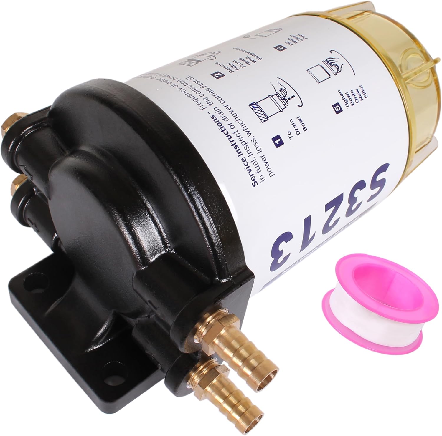 Boat Engine S3213 B32013 Fuel Filter Water Separator Assembly 35-809097 35-809101 8M0146203 35-60494-1 for Mercury 35HP-150HP MAR-24563-00 for Yamaha 60 GPH, Fit Sierra 18-7919 18-7932-1 18-17928