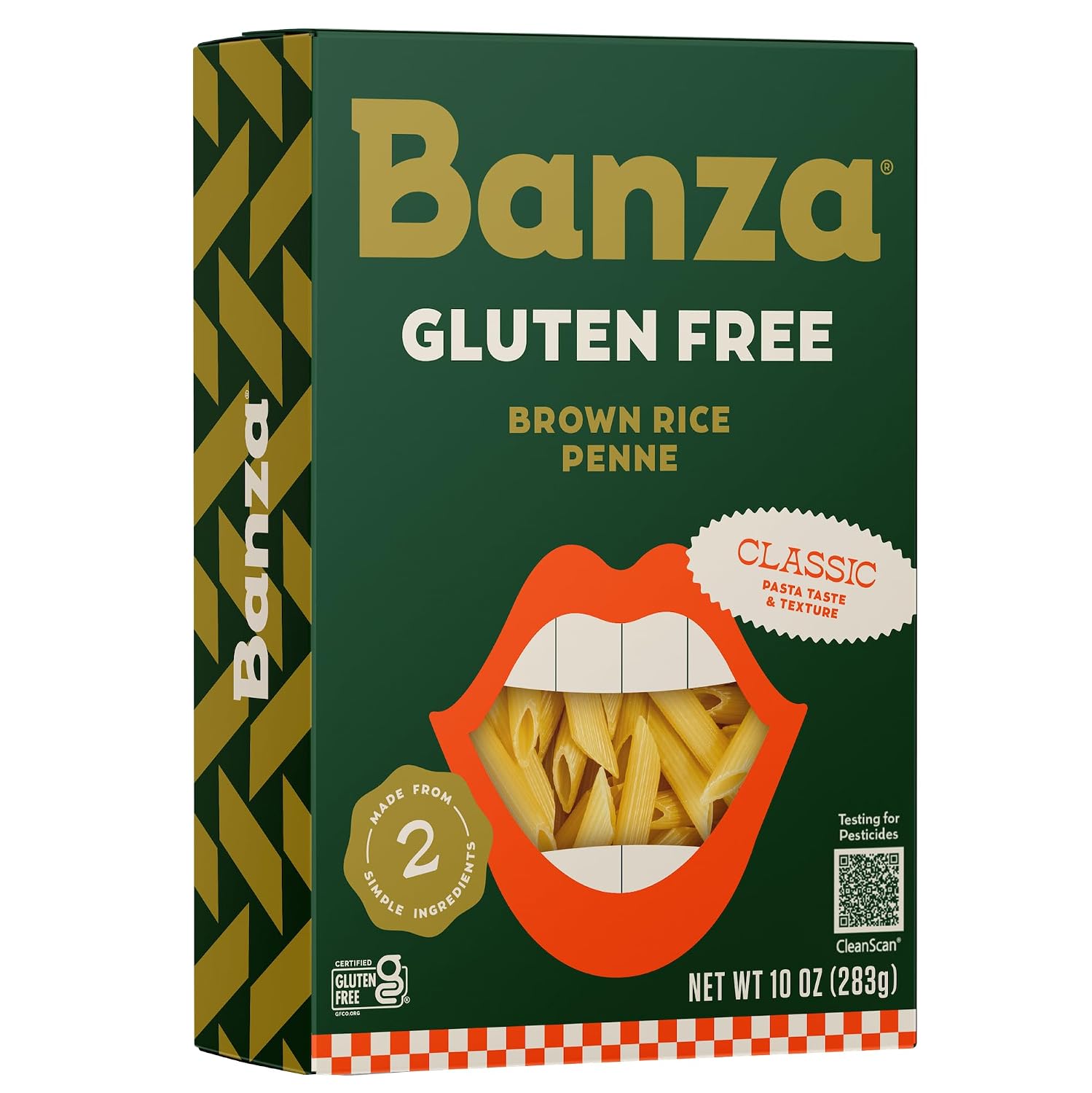 Banza Brown Rice Penne Pasta (6-Pack) - Gluten-Free Pasta Made in Italy - Non-GMO, Classic Texture, Perfect for Leftovers, 10oz