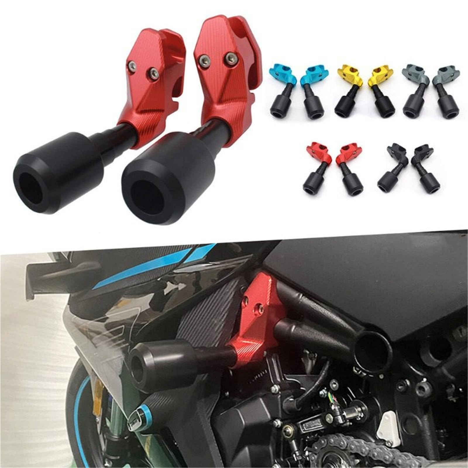 Przednie tylne koło oś widelca suwaki Pasuje Do Cfmoto 450SR 450NK 450SS 2022 Sterowanie Numeryczne Rama Motocykla Suwak Crash Pad Spadająca Osłona Zabezpieczająca(Gold)