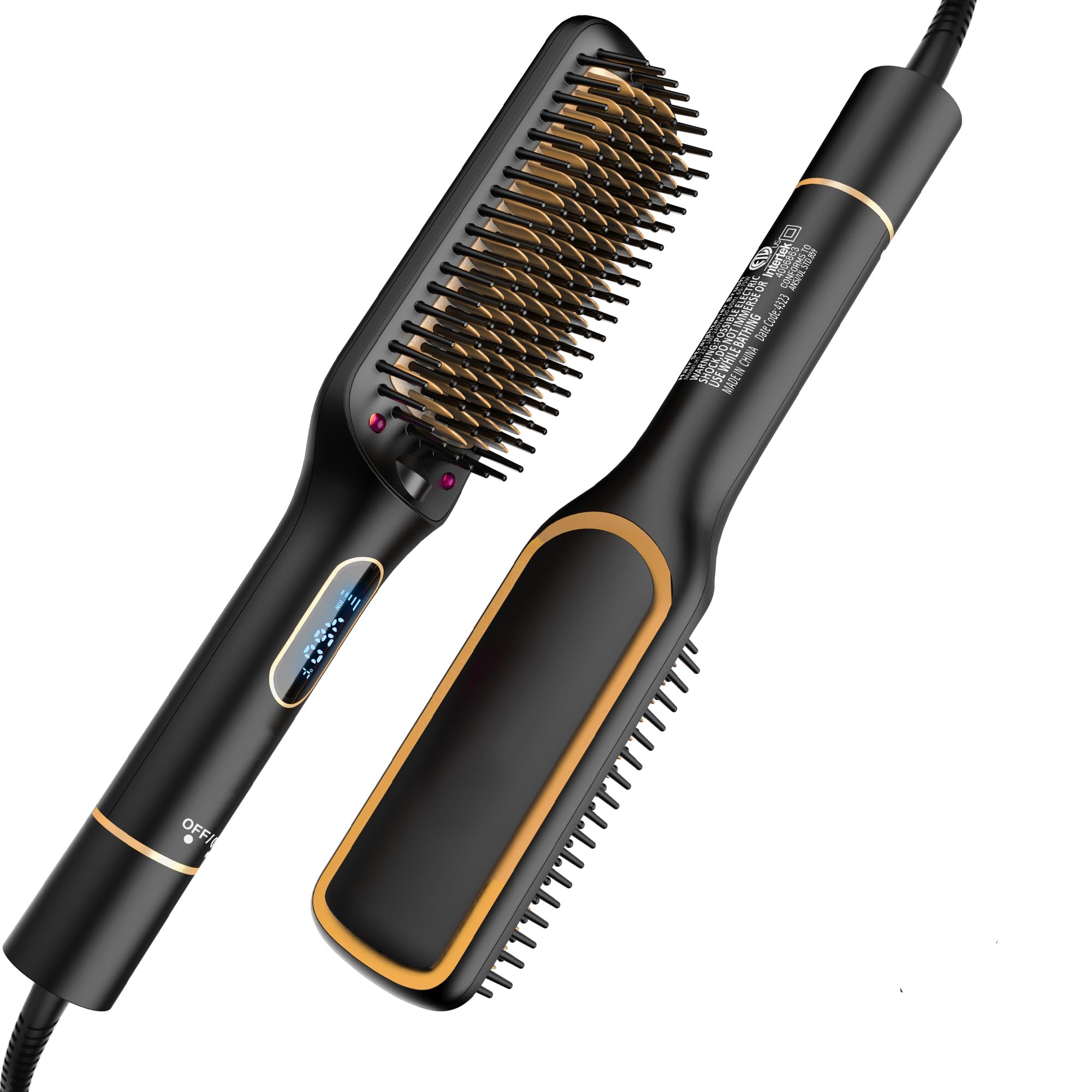Amazon.com : NICEBAY Hair Straightening Brush, Gold Ionic Hair
